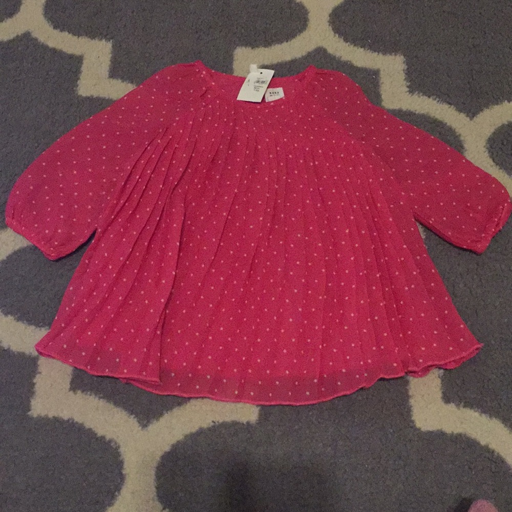 Pleated Dot Dress